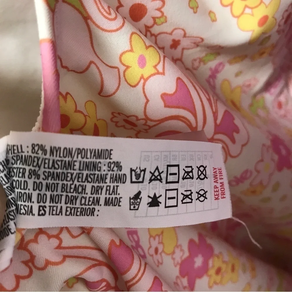 3/$15  x Forever 21 girls ONE PIECE floral hibiscus print bathing suit size 9/10